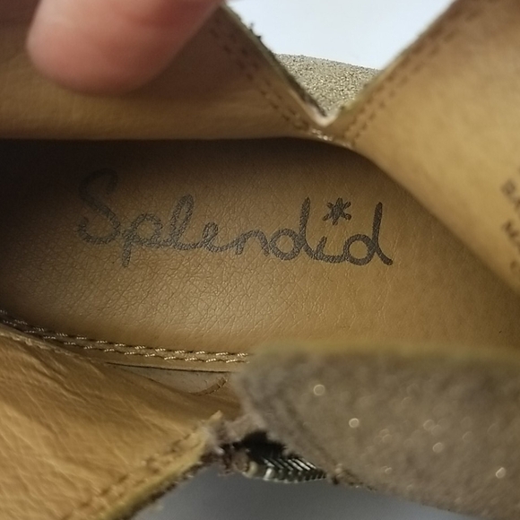 Splendid Hamptyn Gold Sparkle Ankle Boots 7M - Picture 9 of 10